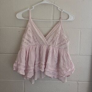 Hollister Light Pink Lace Camisole
